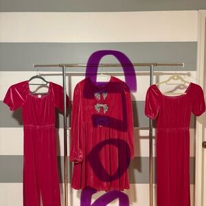 J. Crew Factory Kids Twins Matching Velvet Sets in Pink